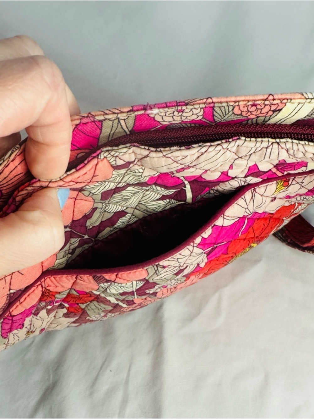 Vera Bradley Triple Zip Hipster Crossbody Bohemian Blooms Retired Floral - Picture 8 of 12